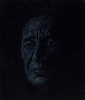 Ghost Face, 2014, velvet painting by Gary Freemantle, Gilberd Marriott Gallery, Wellington New Zealand