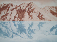 Gary Freemantle - Diagnostik Lake, 2012. NZ earth pigments on panel, 90x120cm, NZ south island lake landscape painting, Gilberd Marriott Gallery Wellington