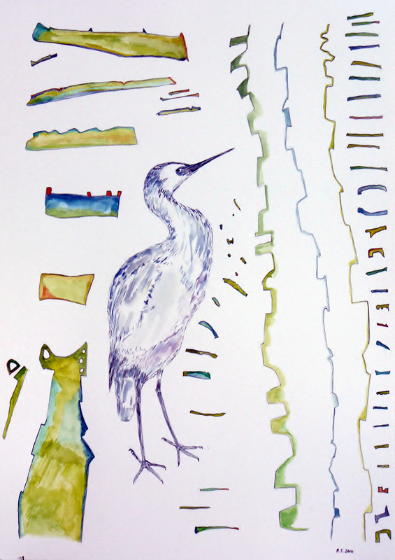 'There, Where The White Faced Heron Stand 2014, No.1' - artwork by Robert Thompson