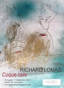 Richard Lomas 'Coque-tails' poster, Gilberd Marriott Gallery 37 Courtenay Place, contemporary New Zealand art gallery